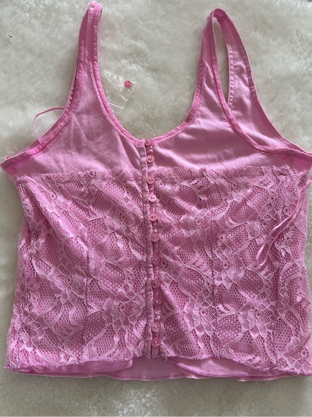Free People Cosette Corset Reversible Lace
Overlay Cropped Tank Top